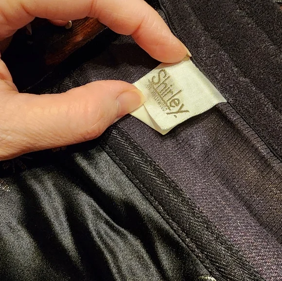 Shirley Of Hollywood Floral Embroidered Black Corset Sz 38 - Picture 4 of 5